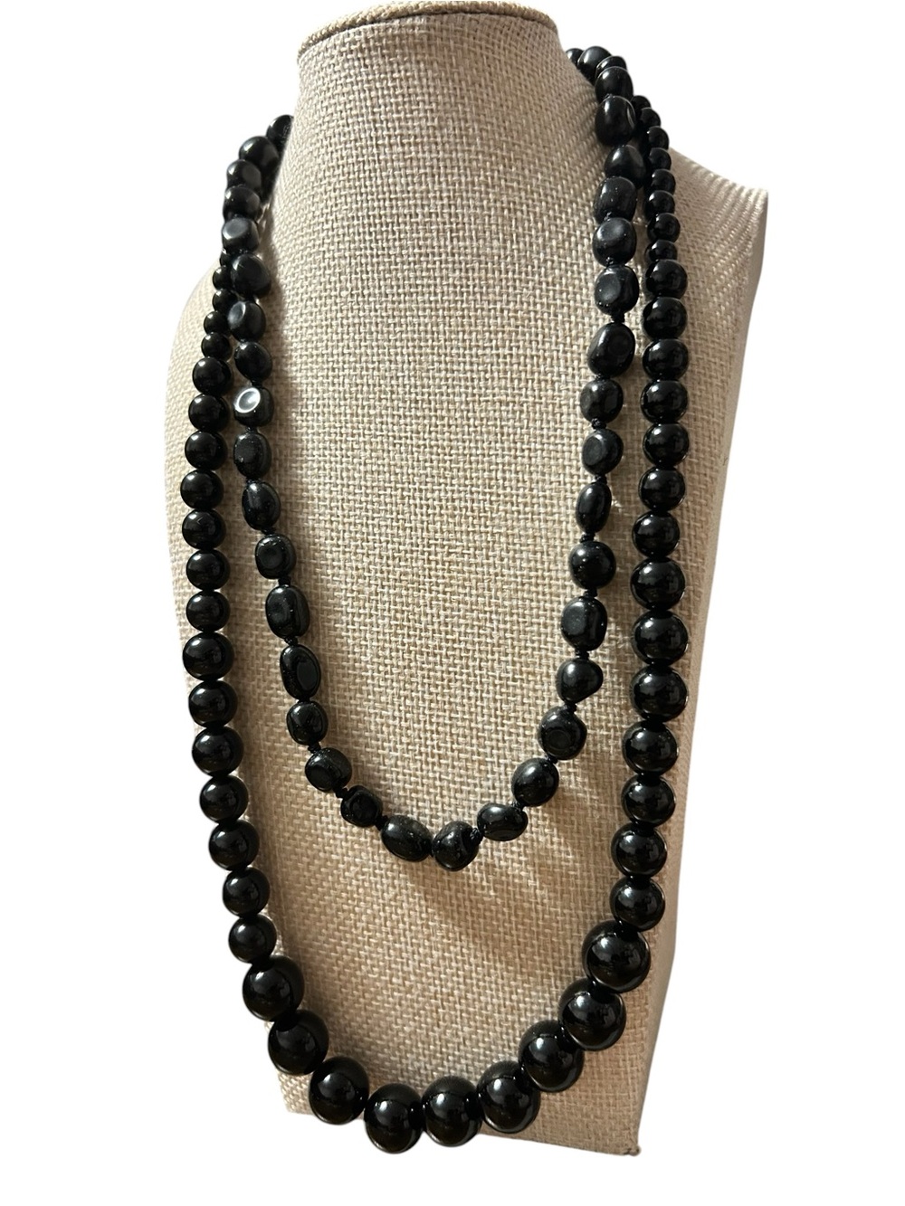 Classic Black Onyx Beaded Multi-Strand Necklace